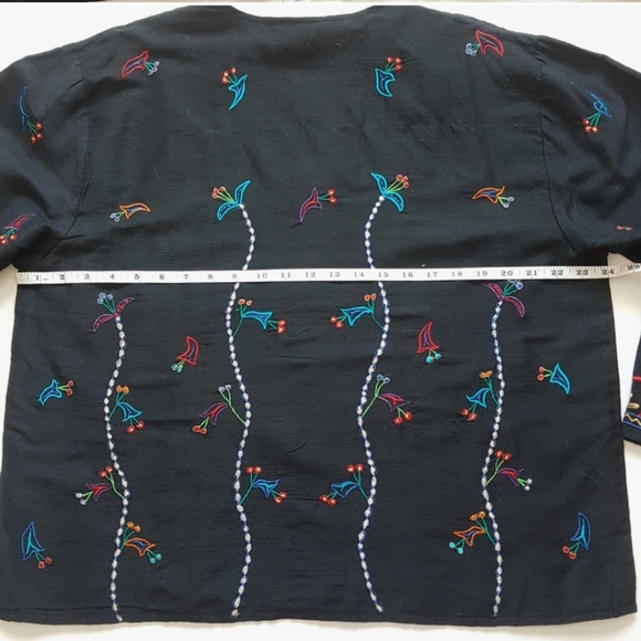 Vintage Silk Blend Embroidered Floral Jacket - Picture 6 of 7